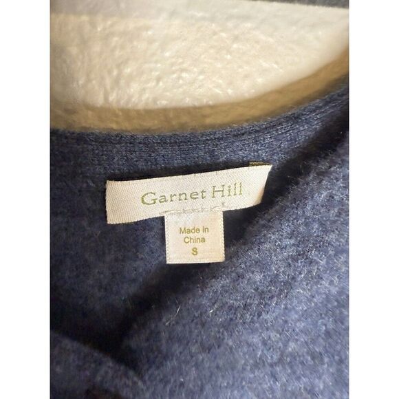Garnet Hill Cashmere Button Down Sweater Cardigan Blue Size Small - Picture 3 of 4